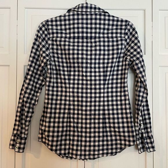 Vineyard vines womens navy gingham button front pocket shirt size xs - Picture 4 of 6
